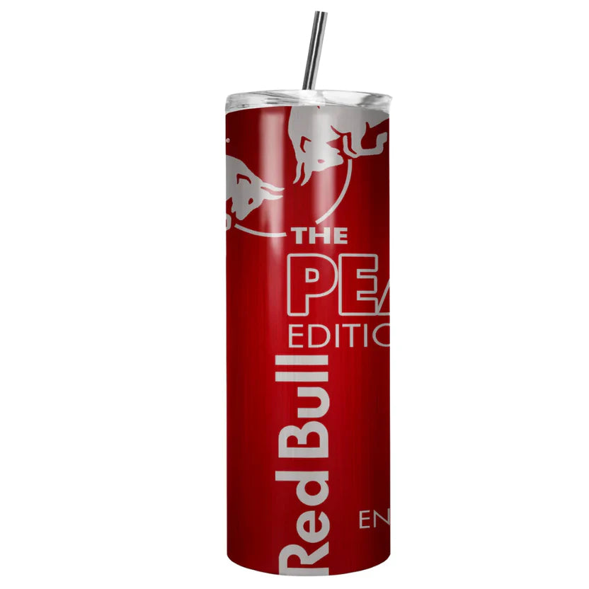 Gobelet Red Bull avec paille Édition Pêche