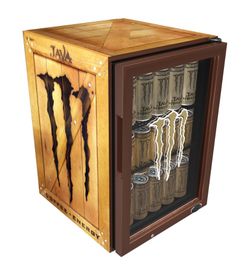 Monster Energy Mini Fridge Wood LED Cooler
